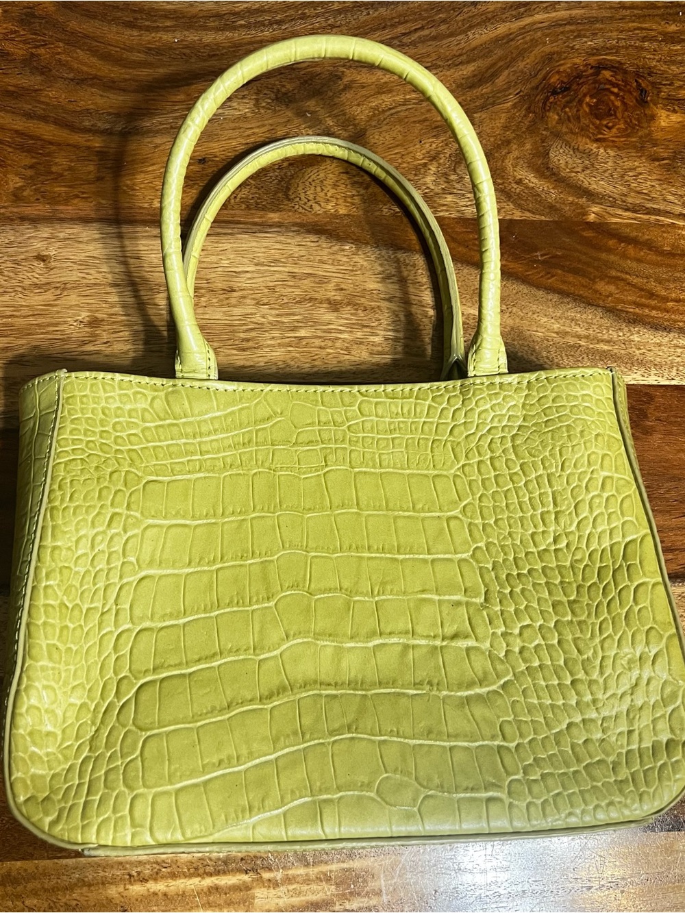 Express Lime Green Croc-Embossed Tote